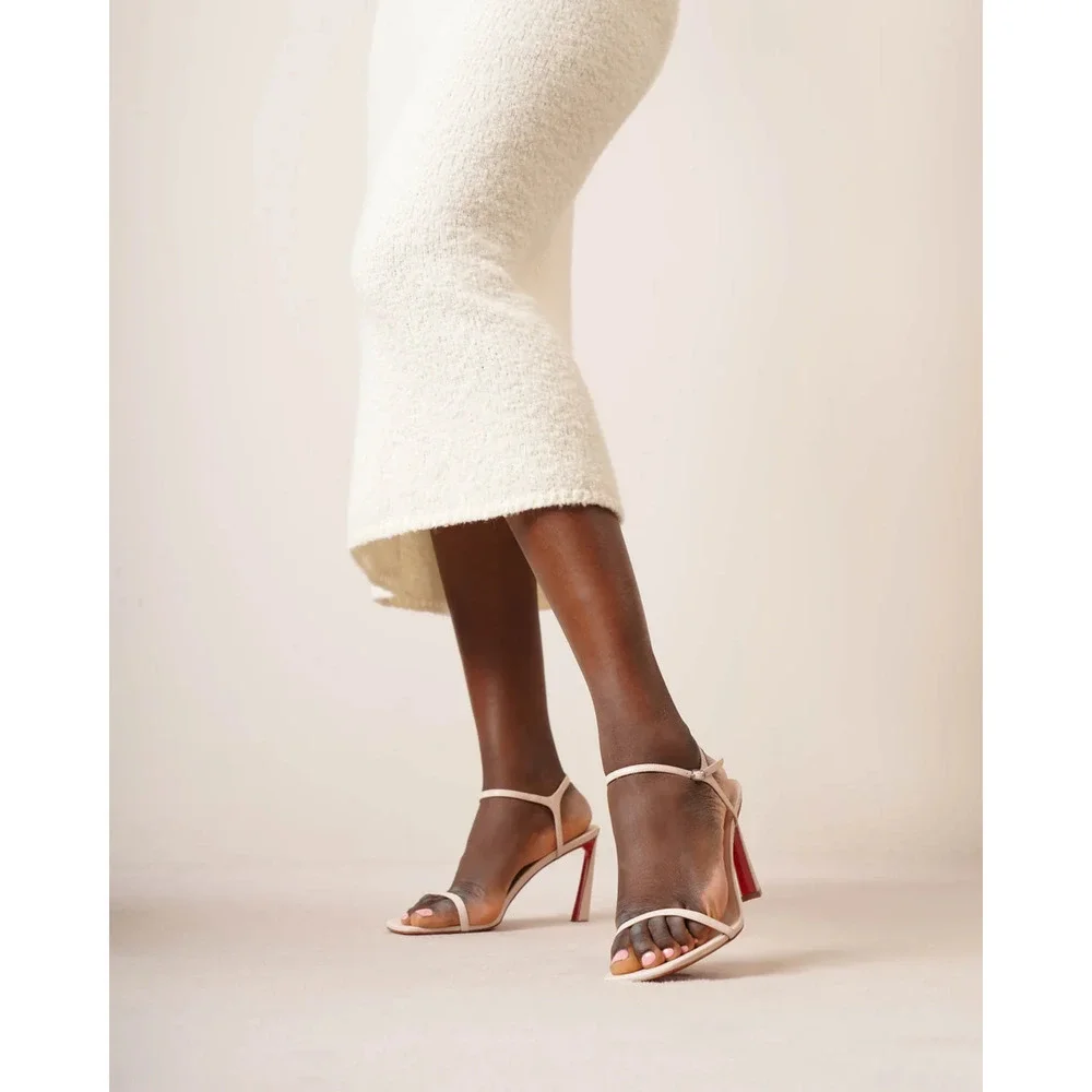 Christian Louboutin Condora Sandal 85 Leche White Pink Ankle Strap Heel Pump 40 - Picture 3 of 16